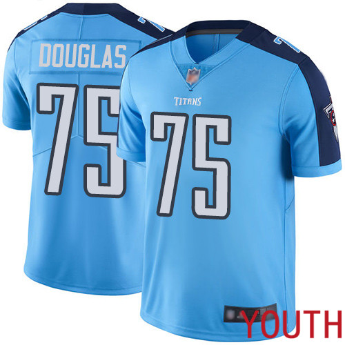 Tennessee Titans Limited Light Blue Youth Jamil Douglas Jersey NFL Football 75 Rush Vapor Untouchable